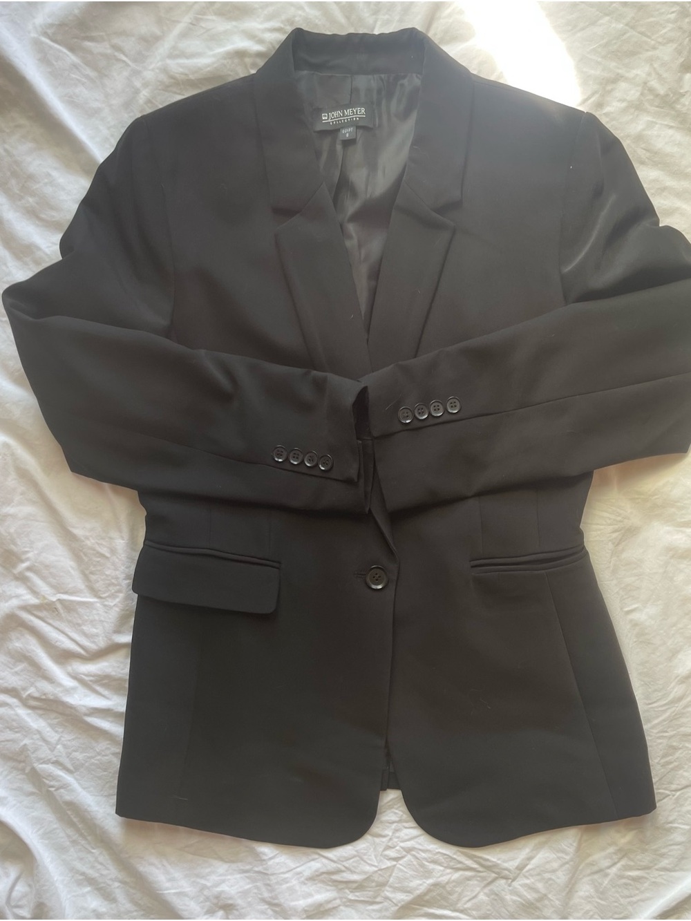 Joan Vass Black Single-Button Women's Blazer